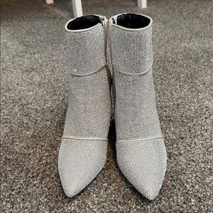 a new day Silver Rhinestone Ankle Booties